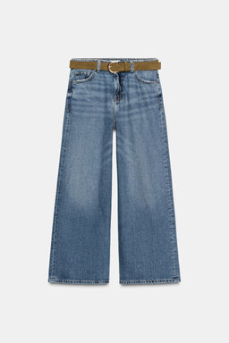 Z.08 WIDE-LEG CROPPED HIGH-WAIST JEANS WITH BELT - Zara фото 8
