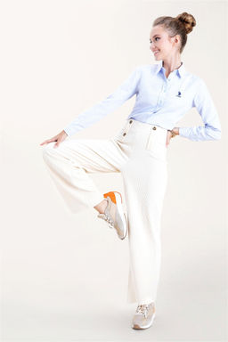 U. S. Polo Assn Женская голубая базовая рубашка с длинным рукавом - U.s. polo assn фото 8