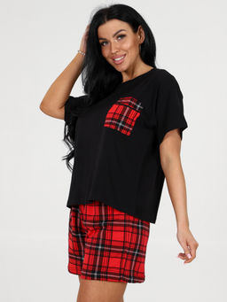 3122 ПИЖАМА (ШОРТЫ) (Крупная красная клетка) - А-дина фото 5