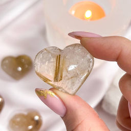 Сердце полированное из Рутилового кварца