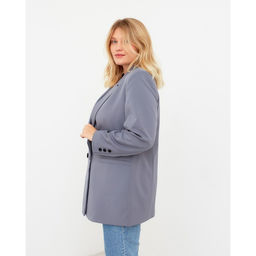 Пиджак женский двубортный MIST plus-size, размер 58, серо-голубой
