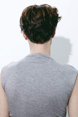 Top cropped con cuello perkins - H&m фото 2