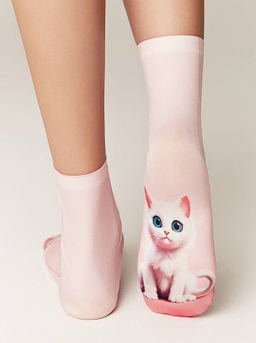 Цена за 2 пары. Носки фантазийные CONTE Носки с рисунком White cat - Conte elegant фото 5