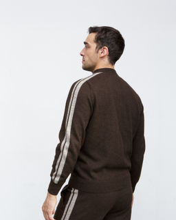 Джемпер из пуха яка 08336 темно-коричневый