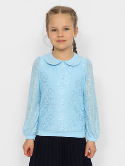 CRB wear/CWJG 63599-43 Джемпер для девочки,голубой/Ex.Cherubino