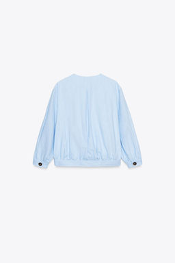 BOMBER JACKET WITH LINEN BLEND - Zara фото 6