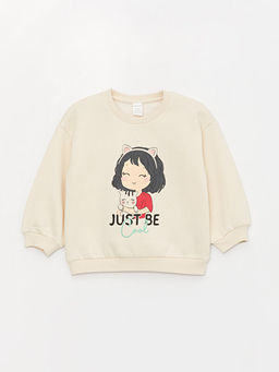Bisiklet Yaka Bask?l? K?z Bebek Sweatshirt 3l? - Waikiki фото 2