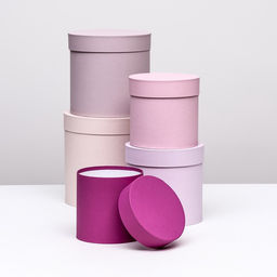 Набор круглых коробок 5 в 1 «Ягодный», 23×23 - 15×15 см