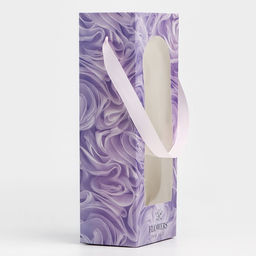 Цена за 5 шт. Пакет-переноска для цветов с пластиковым окном, Flowers, сиреневая, 30 х 12 х 8 см - Дарите счастье фото 5