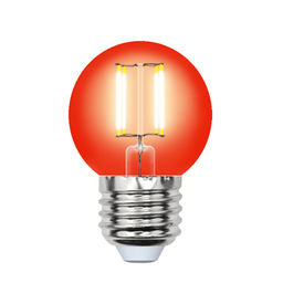 LED-G45-5W/RED/E27 GLA02RD Лампа светодиодная. Форма "шар". Серия Air color. Красный свет. Картон. ТМ Uniel