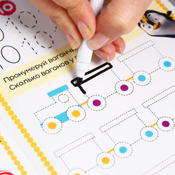 Книга «Обведи и сотри. Пишем цифры», 12 стр., А5, маркер, Маша и Медведь