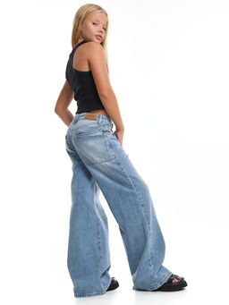 Джинсы голубые для девочки 33-1051 голубой - Mini maxi фото 2