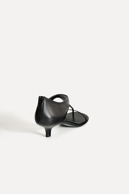 LEATHER KITTEN HEEL SANDALS 50TH ANNIVERSARY - Zara фото 5