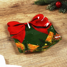 Тарелка плоская новогодняя «Апельсины», 15×17.3 см