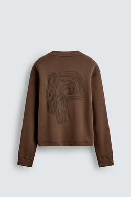 CREW NECK SWEATSHIRT WITH RIBBON DETAIL