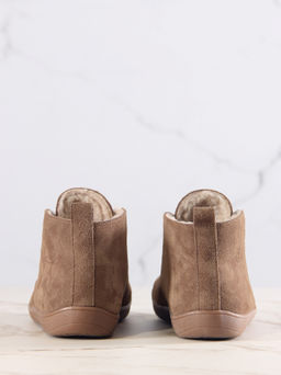 Босоногие ботинки 208.NATAbr.Серо-коричневая замша/Шерсть