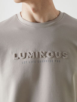 Bisiklet Yaka Uzun Kollu Bask?l? Erkek Sweatshirt