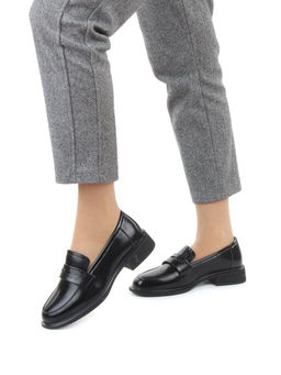 03-PDEB105-3 BLACK Лоферы женские (натуральная кожа)