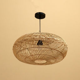 Светильник потолочный из ротанга «Ваю», 1×120 Вт, Е27, 50×50×25 см