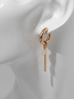 Серьги со съёмным элементом Трансформер круг, белые, золоте