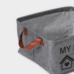 Корзина для хранения с ручками Доляна My Basket, 252513, серая  фото 3