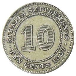 10 центов 1927 года Стрейтс Сетлментс