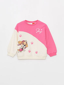 Bisiklet Yaka Uzun Kollu Paw Patrol Bask?l? K?z Bebek Sweatshirt - Waikiki фото 3