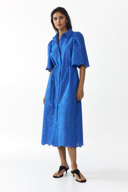 Vestido camisero de algod?n con bordado ingl?s - H&m фото 5