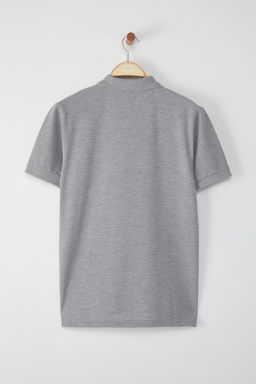 TRENDYOL MAN Gri Regular/Normal Kesim Nak?s Detayl? Polo Yaka T-shirt TMNSS25PO00017 - Trendyolmilla фото 9