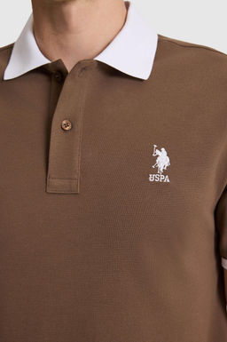 Erkek Kahverengi Regular Fit Polo Yaka Basic Ti__rt