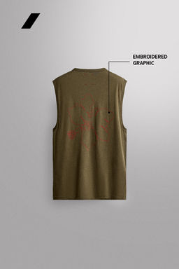 CAMISETA TANK LIGERA LINO - ALGOD?N / Verde medio - Zara фото 7