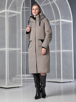 Пальто дем. серо-бежевый - Dizzyway фото 3