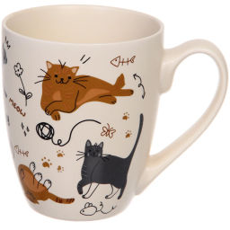 Цена за 2 шт. Кружка керамическая 350мл "Славные котики", микс 4рисунка