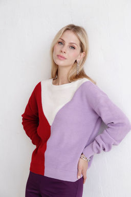 Martichelli Джемпер красно-лавандовый  фото 12