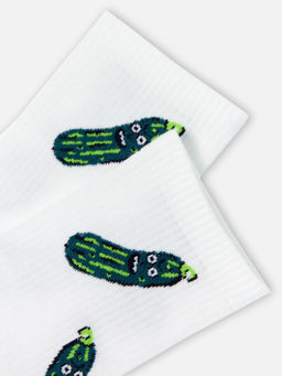 Цена за 5 пар! Носки мужские белые с рисунком в виде надписи огурца белый 107K-2738 - Mark formelle фото 4