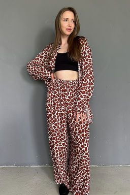 Костюм женский SET065/11/Белый, коричневый - M&G all natural фото 2