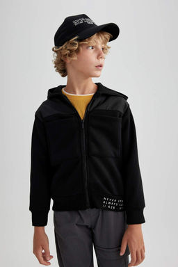 Плотный кардиган с капюшоном для мальчика - Defacto фото 3