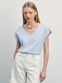 Базовая футболка со спущенным плечом / Zarina