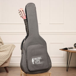 Чехол для гитары Music Life, премиум, серый, 105×44×14 см