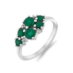 Кольцо, зеленый агат, Эсмеральда