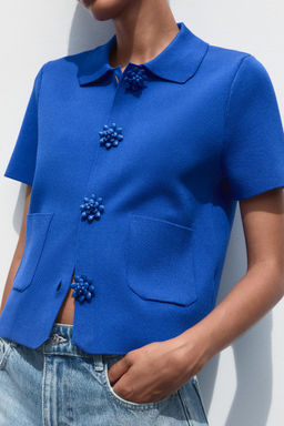 CARDINGAN WITH BEADED BUTTONS - Zara фото 3