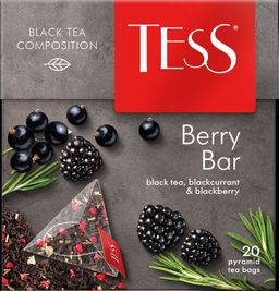 TESS. Pyramids Collection. BERRY BAR (черный) карт.упаковка, 20 пирамидки