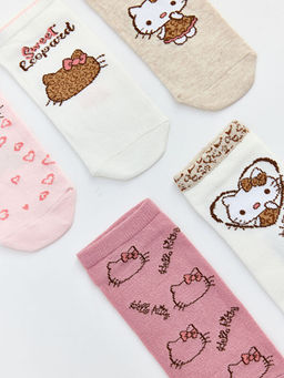 Hello Kitty Bask?l? K?z ?ocuk Patik ?orap 5li