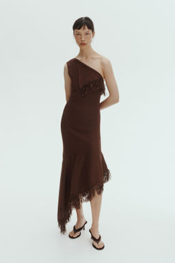 Vestido de un hombro con flecos - H&m фото 6