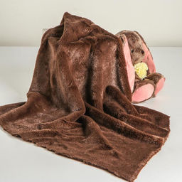 Цена за 2 шт. Ткань для рукоделия, мех на трикотажной основе, тёмно-коричневая, лоскут 50×50 см