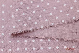 Теплый хлопок Белый горох (2мм) на розовой дымке, ш.1.49м, хлопок-100%, 140гр/м.кв - Купава фото 4