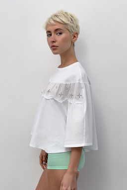 TOP CAPA BORDADOS / Blanco - Zara фото 4