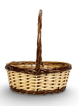 Корзина плетёная для хранения Avana, с ручкой, бежево-коричневая, набор 3 шт.