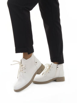 01-M43-19 LT. BEIGE Ботинки демисезонные женские (натуральная кожа)