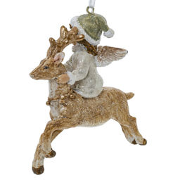 Украшение новогоднее "Ангел на олене", L8 W4,5 H9,5 см